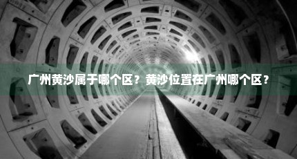 广州黄沙属于哪个区？黄沙位置在广州哪个区？