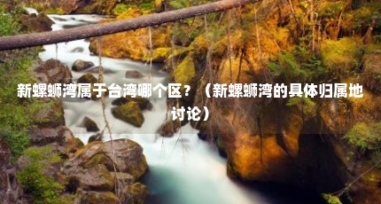 新螺蛳湾属于台湾哪个区？（新螺蛳湾的具体归属地讨论）