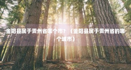 金阳县属于贵州省哪个市？（金阳县属于贵州省的哪个城市）