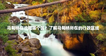 马甸桥在沈阳哪个区？了解马甸桥所在的行政区域
