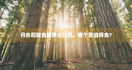 丹东和鲅鱼圈景点比较，哪个更值得去？