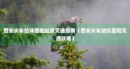 西安火车站详细地址及交通指南（西安火车站位置和交通攻略）