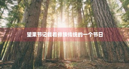 望果节记载着彝族传统的一个节日