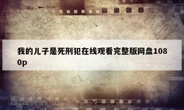 我的儿子是死刑犯在线观看完整版网盘1080p