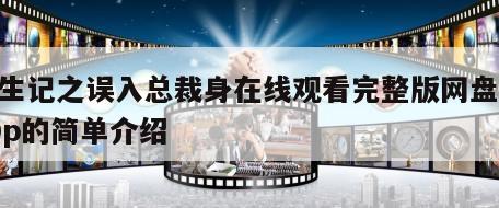 双生记之误入总裁身在线观看完整版网盘1080p的简单介绍