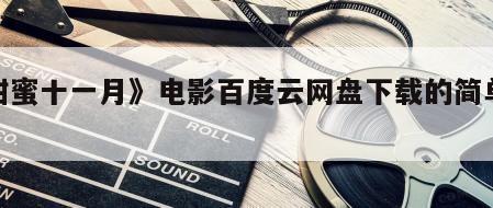 《甜蜜十一月》电影百度云网盘下载的简单介绍