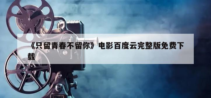 《只留青春不留你》电影百度云完整版免费下载