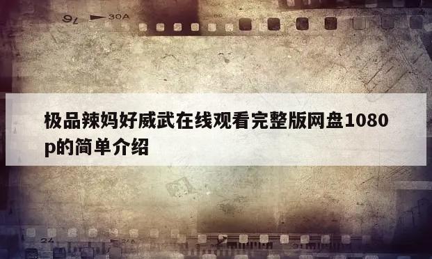 极品辣妈好威武在线观看完整版网盘1080p的简单介绍