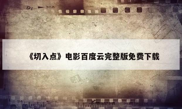 《切入点》电影百度云完整版免费下载