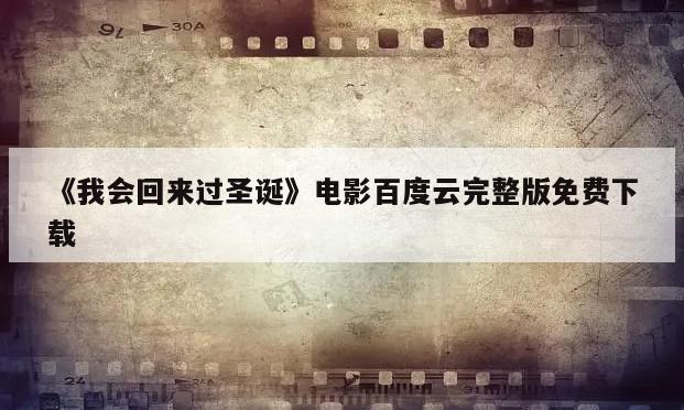 《我会回来过圣诞》电影百度云完整版免费下载
