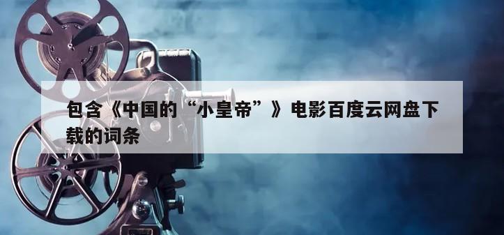 包含《中国的“小皇帝”》电影百度云网盘下载的词条