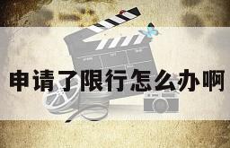申请了限行怎么办啊