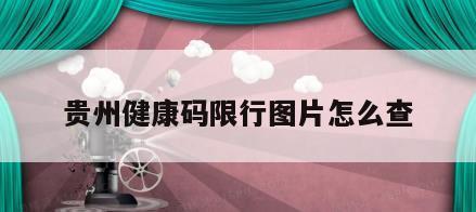 贵州健康码限行图片怎么查